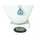 2 PC. ZUNI SIGNED STERLING - PENDANT + NECKLACE