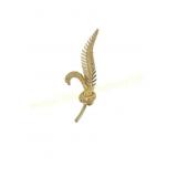18K YELLOW GOLD FEATHER BROOCH