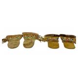 TWO PAIRS VINTAGE MOOSEHIDE BEADED GAUNTLETS