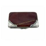 1909 MENS STERLING MOUNTED LEATHER CARD HOLDER
