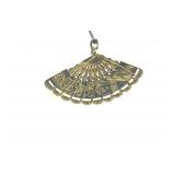 18K GOLD FOLDING FAN PENDANT/CHARM