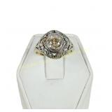 19TH C. POLAND 14K GOLD DIAMOND RING