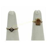 10K GOLD DIAMOND RING & 10K GOLD SIGNET RING