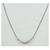 14K WHITE GOLD DIAMOND BAR NECKLACE