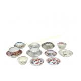 LOT 18TH C. ENGLISH & BOHEMIAN TEABOWLS & SAUCERS