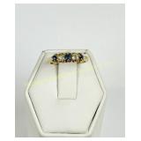 18K GOLD SAPPHIRE AND DIAMOND RING