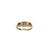 18K GOLD EDWARDIAN RUBY AND DIAMOND RING