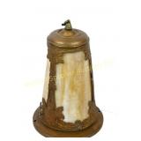 ART NOUVEAU COPPER & SLAG GLASS LAMP SHADE