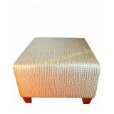 FAUX ALLIGATOR LEATHER OTTOMAN