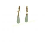 PAIR 10K JADEITE DROP EARRINGS