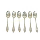 SET SIX DANISH .826 SILVER TEASPOONS