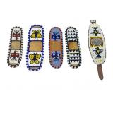 FIVE BEADED MOOSEHIDE WATCH BANDS