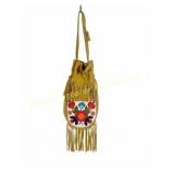 FIRST NATIONS FLORAL BEADED HIDE BAG