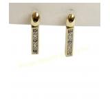 9K GOLD DIAMOND AND AMETHYST EARRINGS