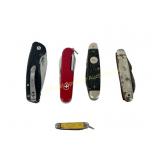 FIVE POCKET KNIVES
