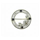 10K WHITE GOLD DIAMOND BROOCH