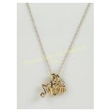 10K GOLD DIAMOND 'MOM' PENDANT NECKLACE