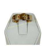 VICTORIAN 14K GOLD MEMORIAL BELT BUCKLE RING