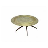 MID CENTURY BRASS TRAY TOP SPIDER LEG TABLE