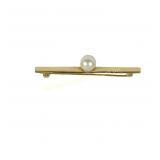 14K YELLOW GOLD PEARL BAR PIN