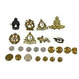 LOT MILITARY BADGES AND BUTTONS