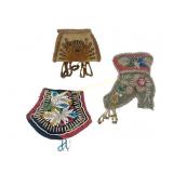2 PRE-1910 FIRST NATIONS BEADED PURSES+ PINCUSHION