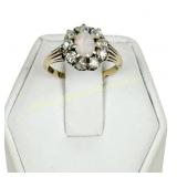 18K GOLD OPAL AND DIAMOND RING