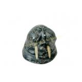 EARLY INUIT WALRUS HEAD WITH BONE TUSKS