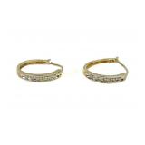 10K GOLD DIAMOND HOOP EARRINGS