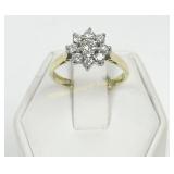 18K GOLD DIAMOND FLOWER RING