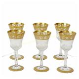 ST. LOUIS CRYSTAL THISTLE - SIX CORDIAL GLASSES