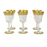 ST. LOUIS CRYSTAL THISTLE - 6 CLARET WINE GLASSES