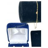 14K GOLD BRACELET + 14K DIAMOND EARRINGS