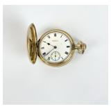 1913 WALTHAM 10K GOLD PLATE HUNTER POCKET WATCH