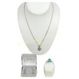 SIGNED ZUNI STERLING TURQUOISE JEWELLERY