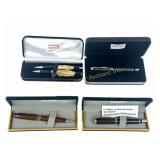 FIVE EXOTIC WOOD BALLPOINT PENS