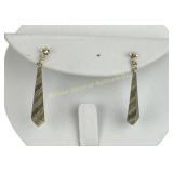 9K TRI-GOLD DROP EARRINGS