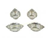 SET FOUR BIRKS & RYRIE STERLING NUT DISHES