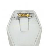 14K WHITE GOLD CITRINE RING