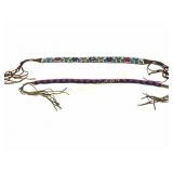 TWO FIRST NATIONS BEADED MOOSE HIDE BELTS
