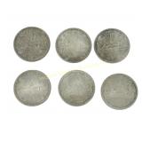 SIX CANADIAN 1965-1966 SILVER DOLLAR COINS
