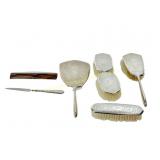SEVEN PIECE ENGLISH STERLING VANITY SET