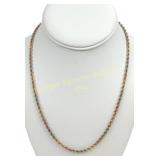 10K TRI-GOLD TWIST LINK NECKLACE