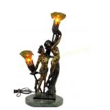 G. RUGGERI - FIGURAL BRONZE LAMP