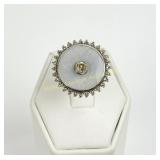 EDWARDIAN 18K GOLD/PLATINUM OPAL & DIAMOND RING