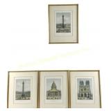 FOUR 19TH C. FRENCH ENGRAVINGS - VUES DE PARIS