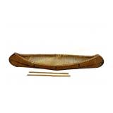 FIRST NATIONS HAND MADE MINIATURE BIRCH BARK CANOE