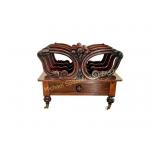 19TH C. CARVED ROSEWOOD CANTERBURY