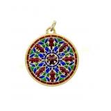 CARTIER 18K GOLD PLIQUE-A-JOUR ENAMEL PENDANT