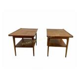 PAIR TEAK END TABLES
